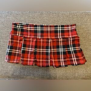 Mini Red Plaid Skirt